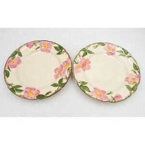 Franciscan Desert Rose Dinner Plates Hand Painted USA 10.5 Inch 1970's Set 2